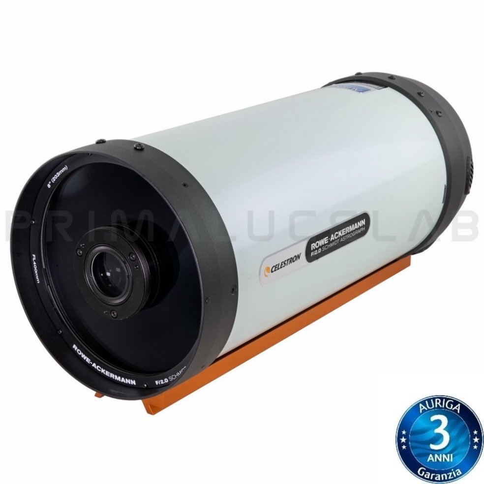 Celestron astrografo RASA Rowe-Ackermann Schmidt 8" con barra Losmandy"|Astrografi|Primalucelab it