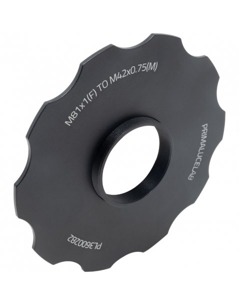 Adattatore da M81 a T2 con stop ring per ESATTO 3" e ARCO 3"|ESATTO 3"|Primalucelab it