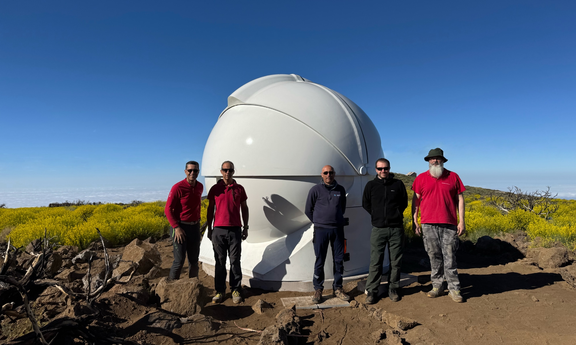 Cupola OUTPOST 3M installata al Mini-Array ASTRI sull'isola di Tenerife (Canarie, Spagna)